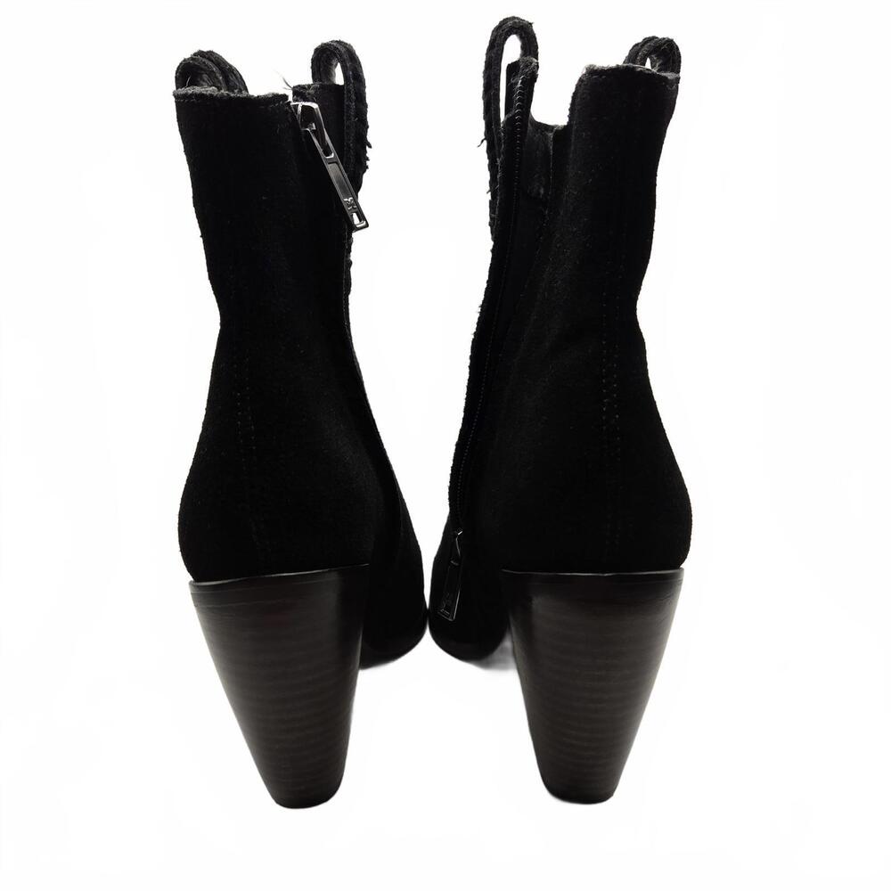 Sam Edelman Agnes Black Suede Western Booties Pointed Toe Block Heel Women’s 6M - Picture 4 of 8